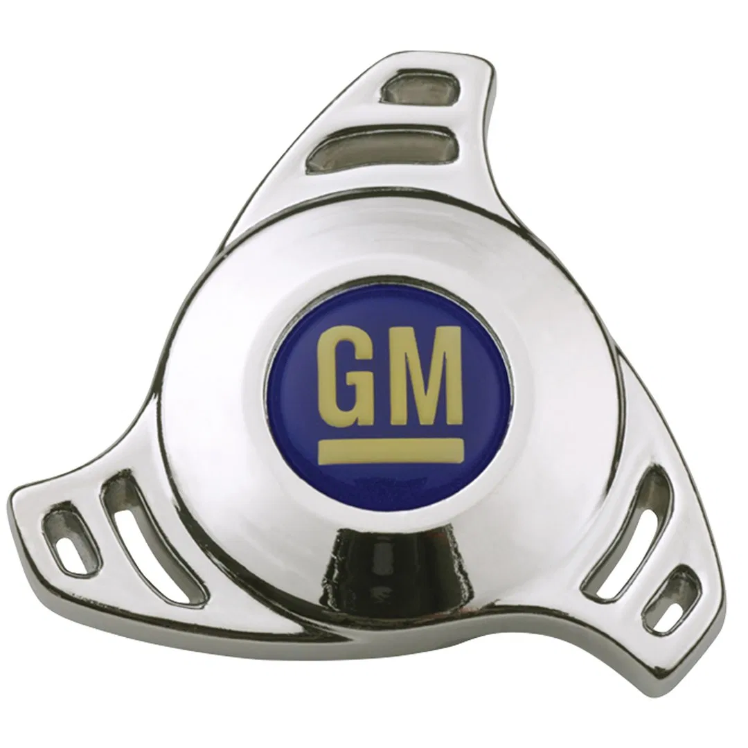 141-327 – PROFORM Air Cleaner Mounting Nut, 1/4 Inch - 20 And 5/16 - 18 Thread Size Chrome/ Blue GM Logo Spinner Desi...